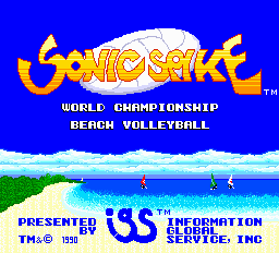 Sonic Spike - World Championship Beach Volleyball Title Screen